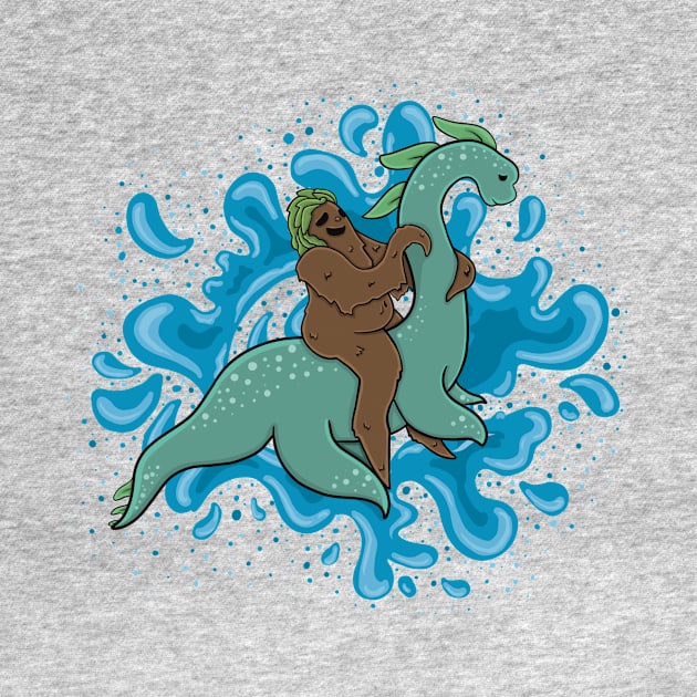 Sasquatch riding a Nessie by Marrizo's Curios